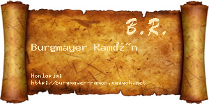 Burgmayer Ramón névjegykártya